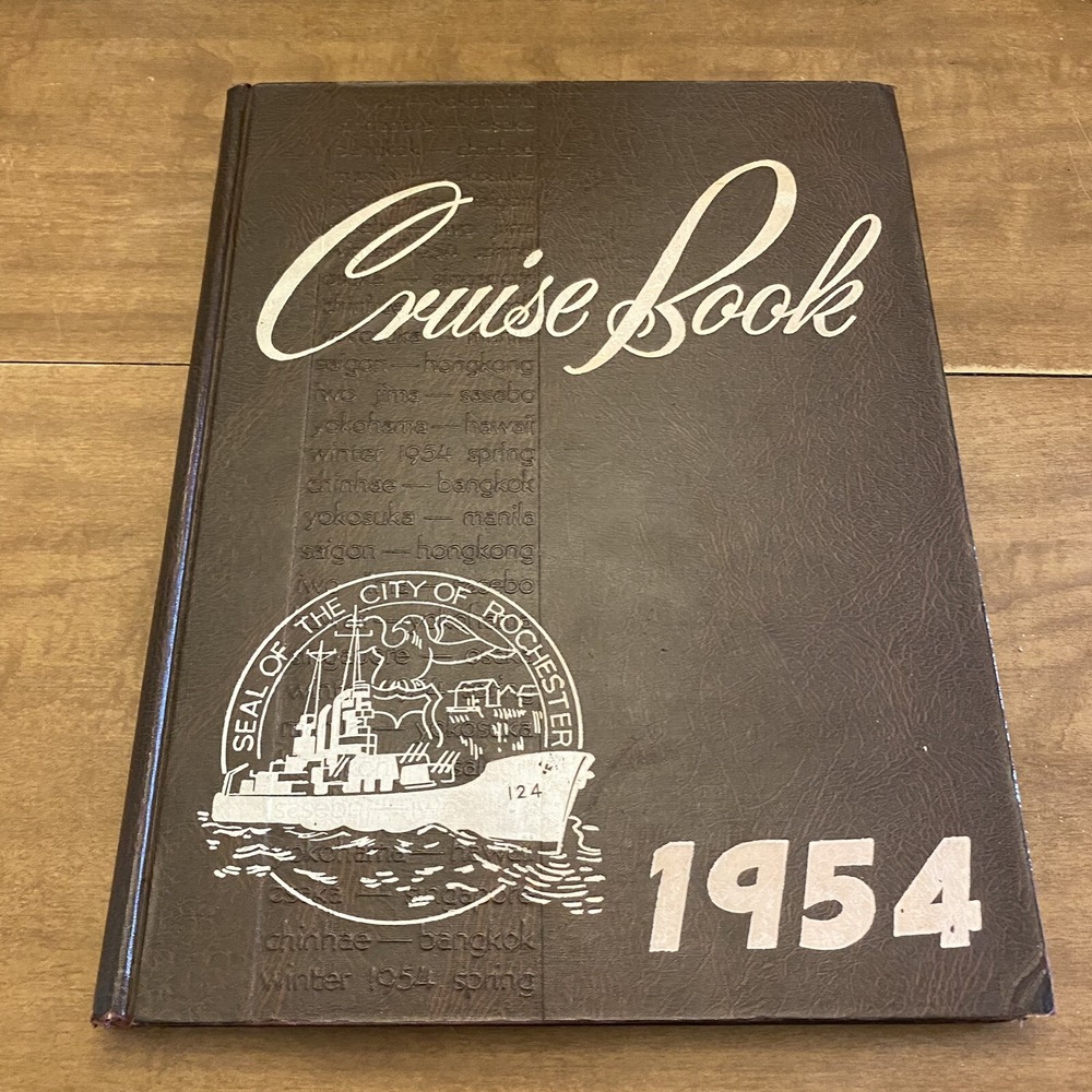 1954 USS Rochester CA-124 USN Cruise Book Iwo Jima Vietnam Original Navy